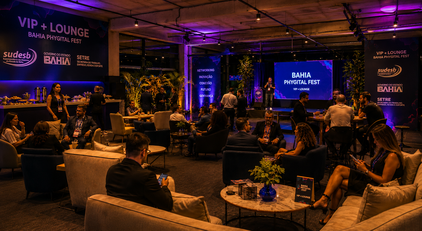 VIP Lounge do Bahia Phygital Fest, networking e ambiente exclusivo
